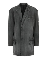 Balenciaga Womens Stonewashed Denim Blazer