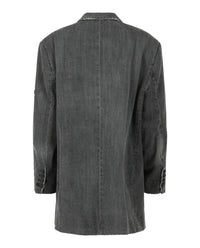 Balenciaga Womens Stonewashed Denim Blazer