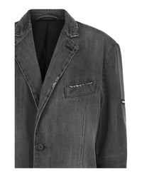 Balenciaga Womens Stonewashed Denim Blazer