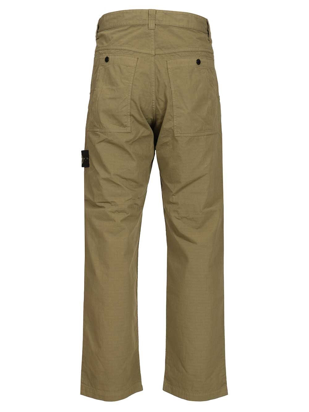 Stone Island Men Organic Cotton Ripstop Chino Trousers