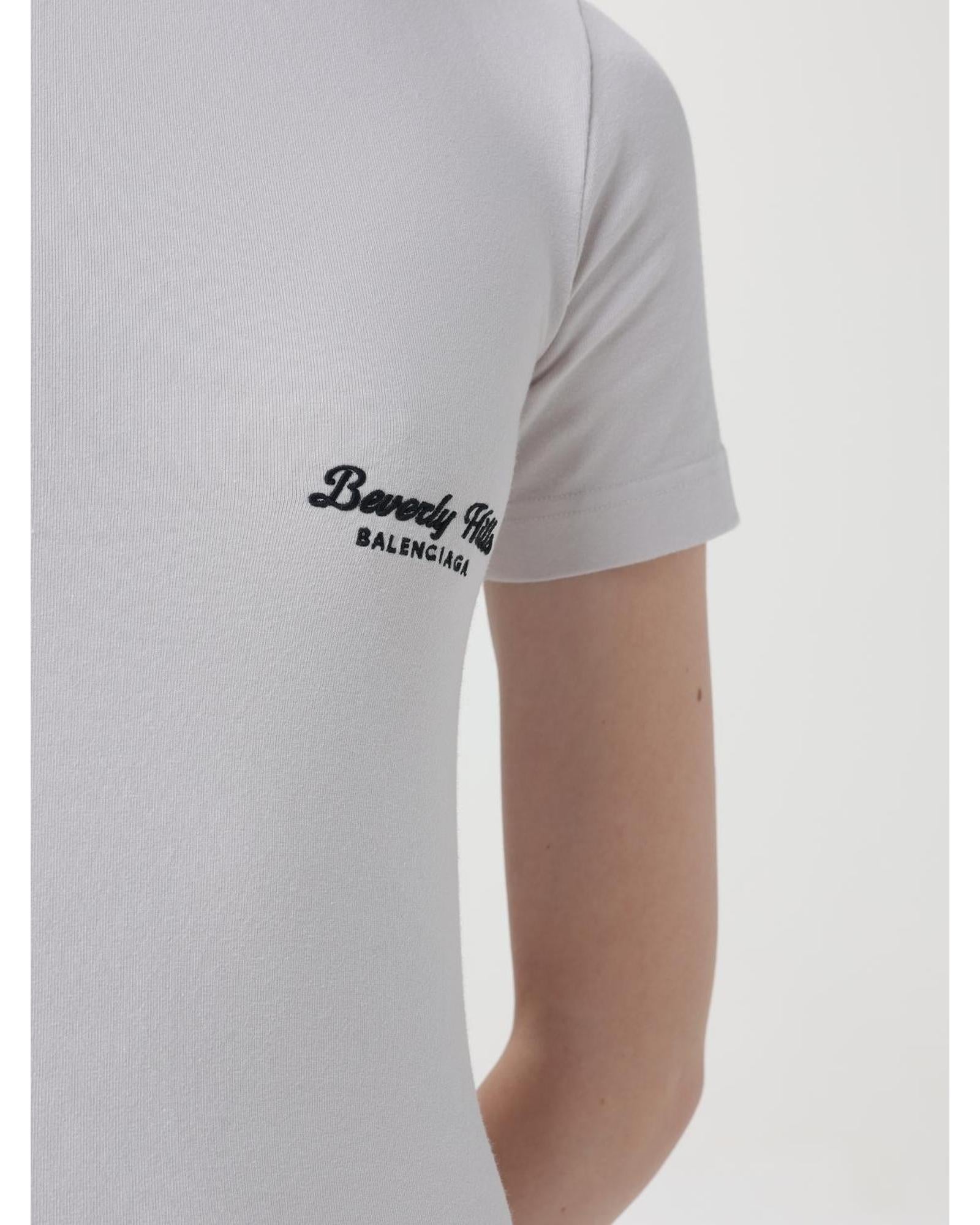 Balenciaga Beverly Hills Logo Tee Women White T-Shirts – Bluefly