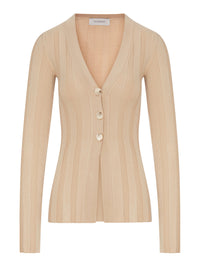 Sportmax Women Slim Ribbed Viscose Cardigan