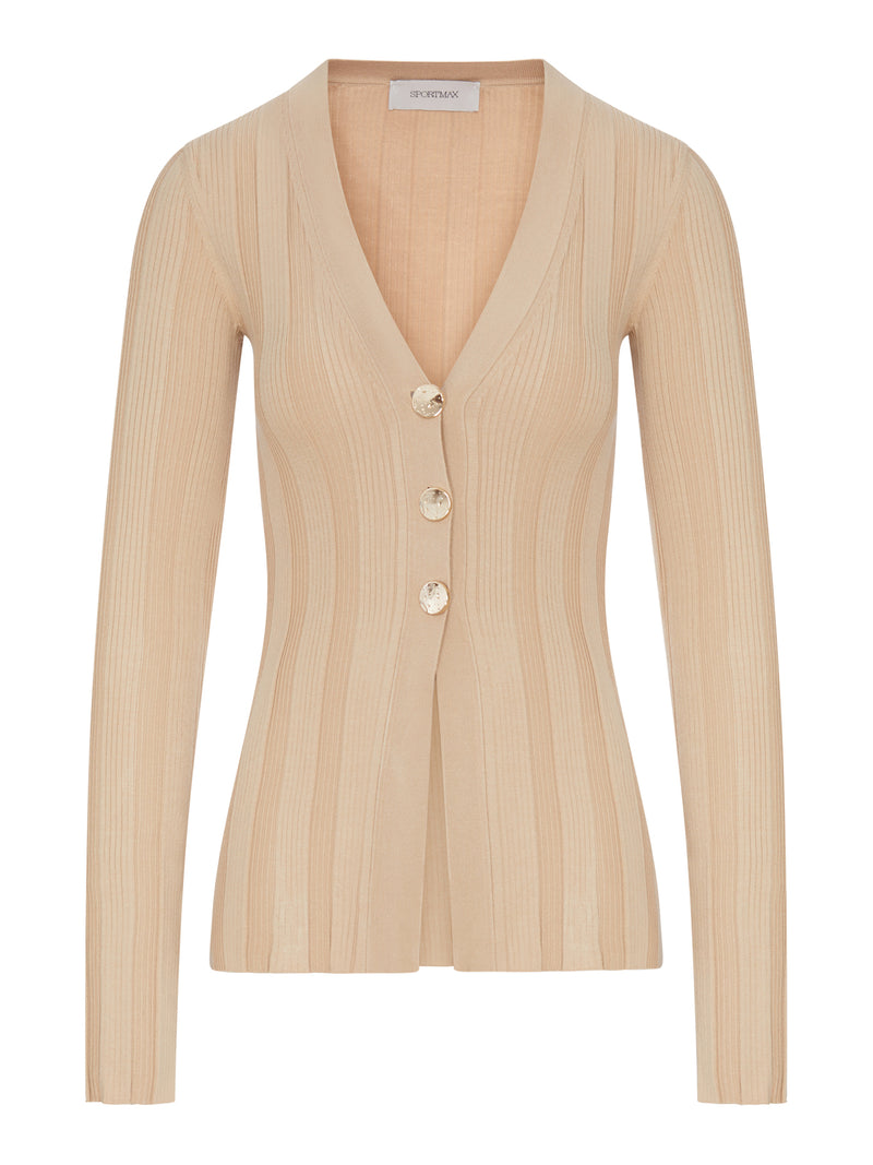Sportmax Women Slim Ribbed Viscose Cardigan