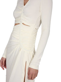 Off-White Women Dress With Ruffles