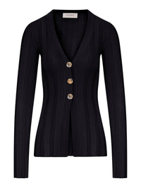 Sportmax Women Slim Ribbed Viscose Cardigan