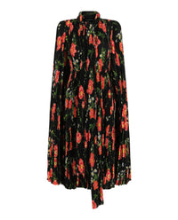 Balenciaga Balenciaga Womens Pleated Floral Midi Dress
