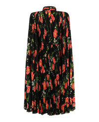 Balenciaga Balenciaga Womens Pleated Floral Midi Dress