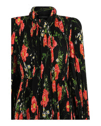 Balenciaga Balenciaga Womens Pleated Floral Midi Dress