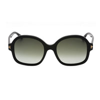 Tom Ford Sunglasses Oval Full Rim, Shiny Black Frame and Smoke Gradient Lens FT103401B