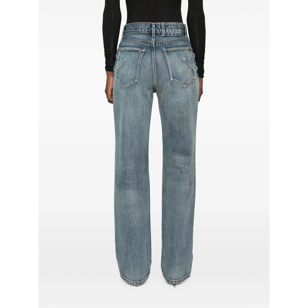 Alaïa Alaïa Blue Denim - Straight-Leg Jeans Women
