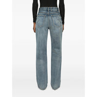 Alaïa Alaïa Blue Denim - Straight-Leg Jeans Women