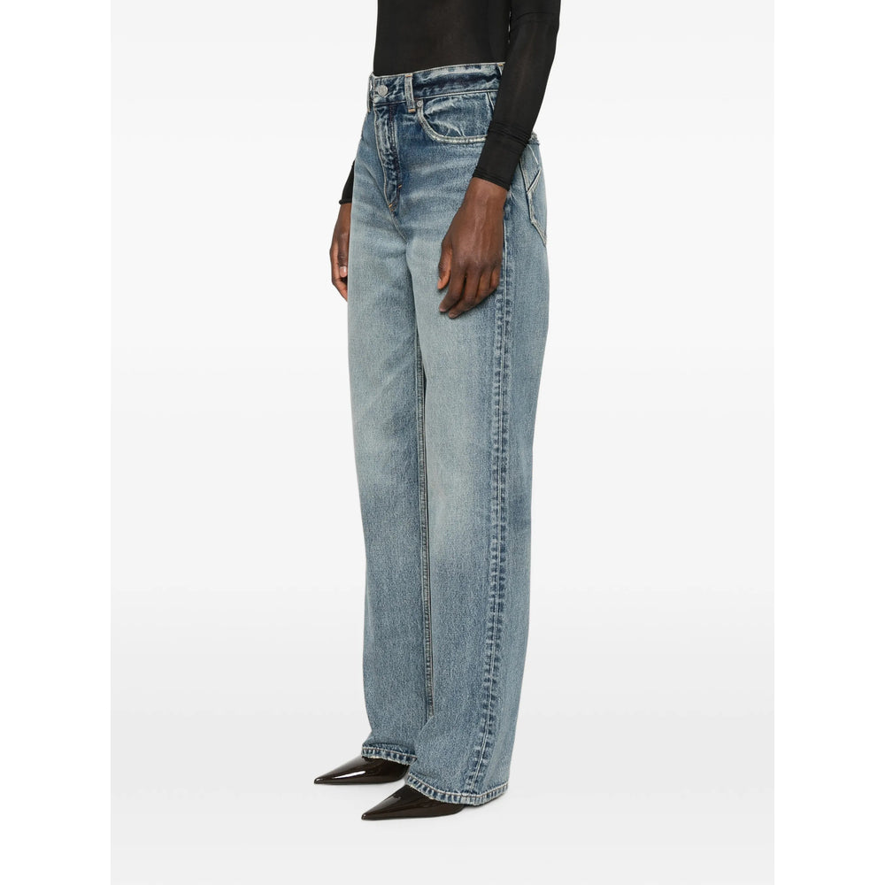 Alaïa Alaïa Blue Denim - Straight-Leg Jeans Women