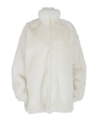 Balenciaga Balenciaga Womens BB Logo Faux Fur Jacket