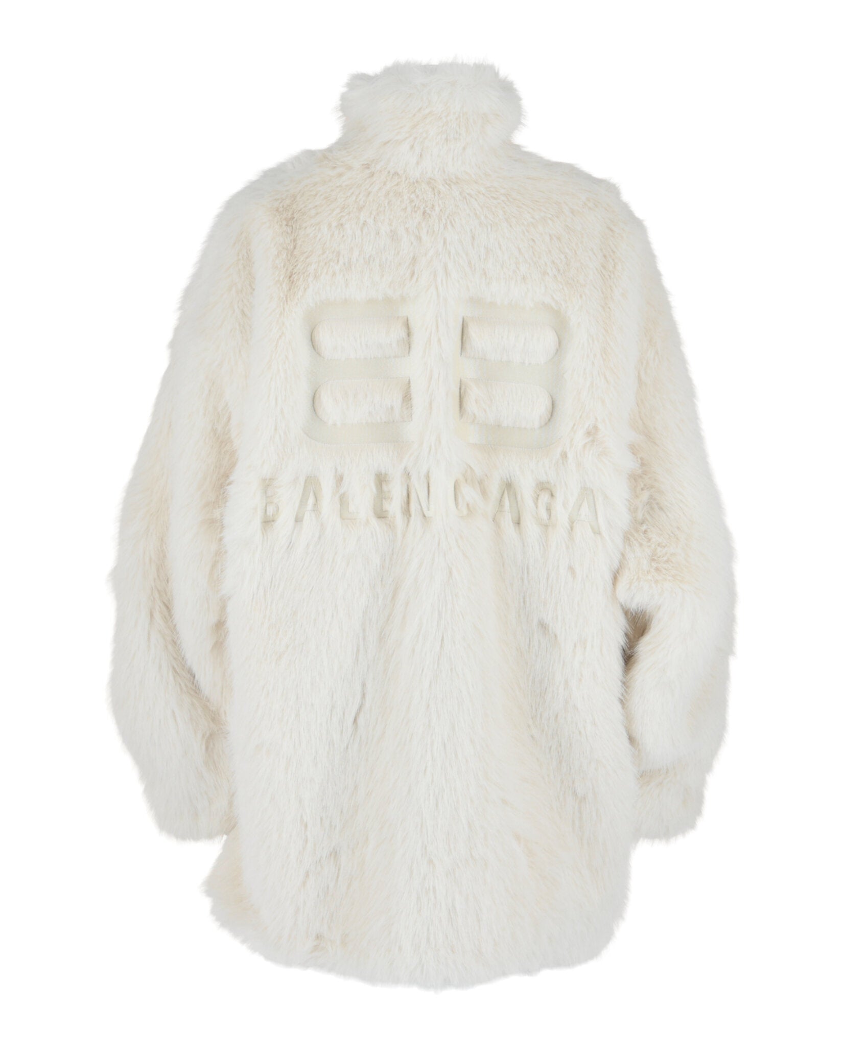 Balenciaga Balenciaga Womens BB Logo Faux Fur Jacket