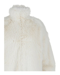 Balenciaga Balenciaga Womens BB Logo Faux Fur Jacket