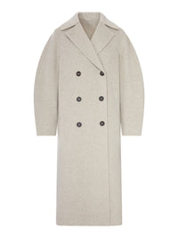 Brunello Cucinelli Women Long Double-Breasted Wool And Cashmere Coat