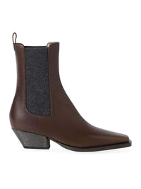 Brunello Cucinelli Brunello Cucinelli Women Chelsea Boot In Vitello Riding Con Precious Heel