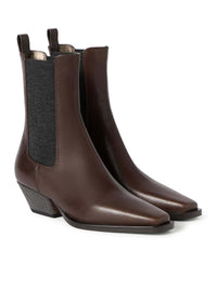Brunello Cucinelli Brunello Cucinelli Women Chelsea Boot In Vitello Riding Con Precious Heel
