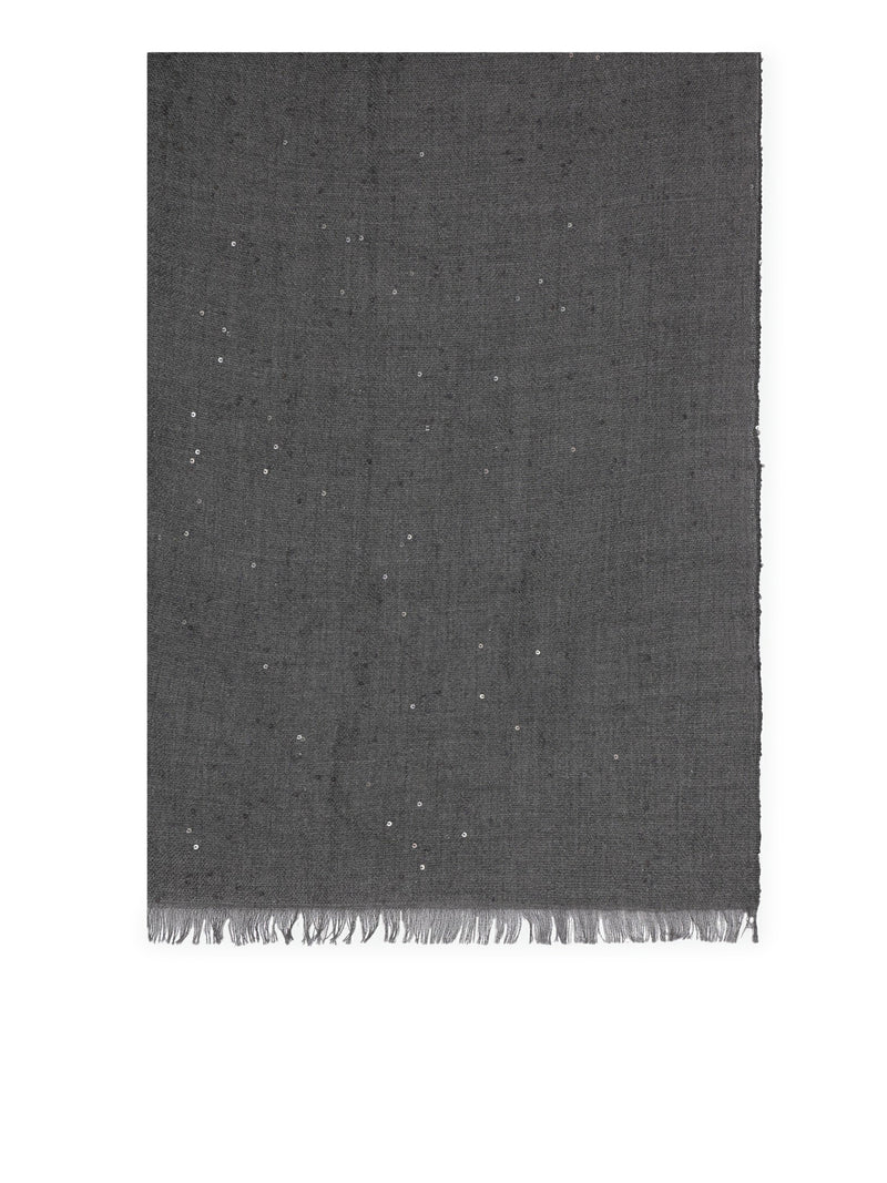 Brunello Cucinelli Women Cashmere And Silk Scarf With Sequins