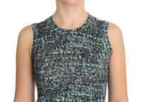 Dolce & Gabbana Blue Wool Sweater Sleeveless Women's Pullover