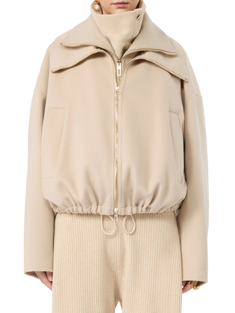Sportmax Women Pure Wool Bomber Jacket With Removable Front Insert