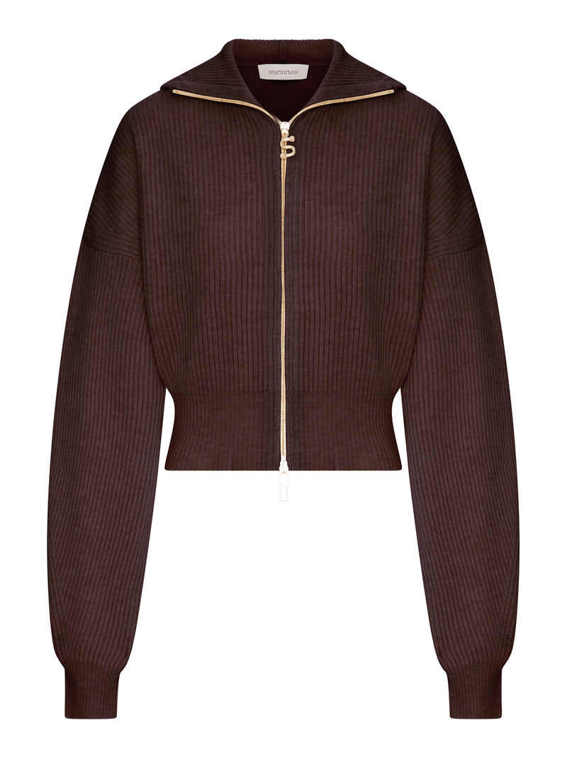 Sportmax Sportmax Women Ribbed Wool Cardigan With Wide Collar