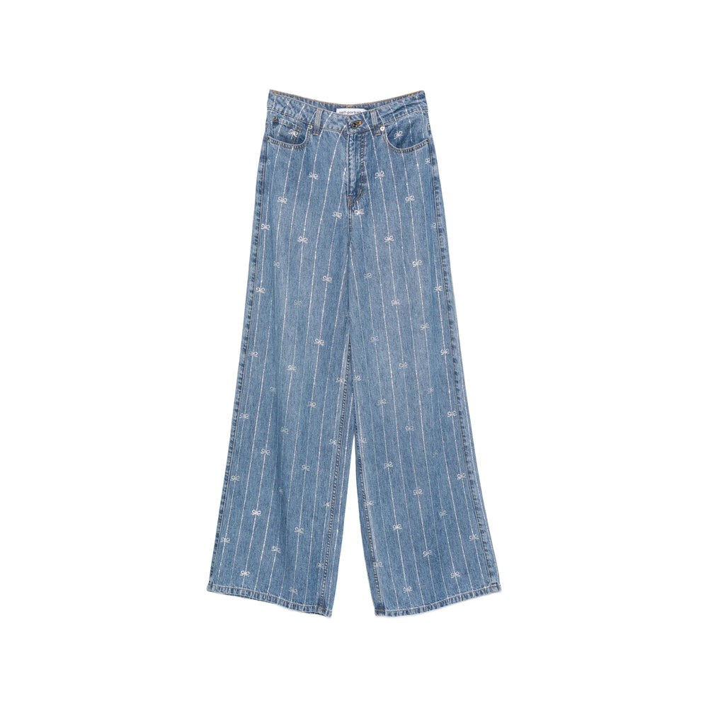 Self-portrait Self-Portrait Blue Denim - Wide-Leg Jeans Women