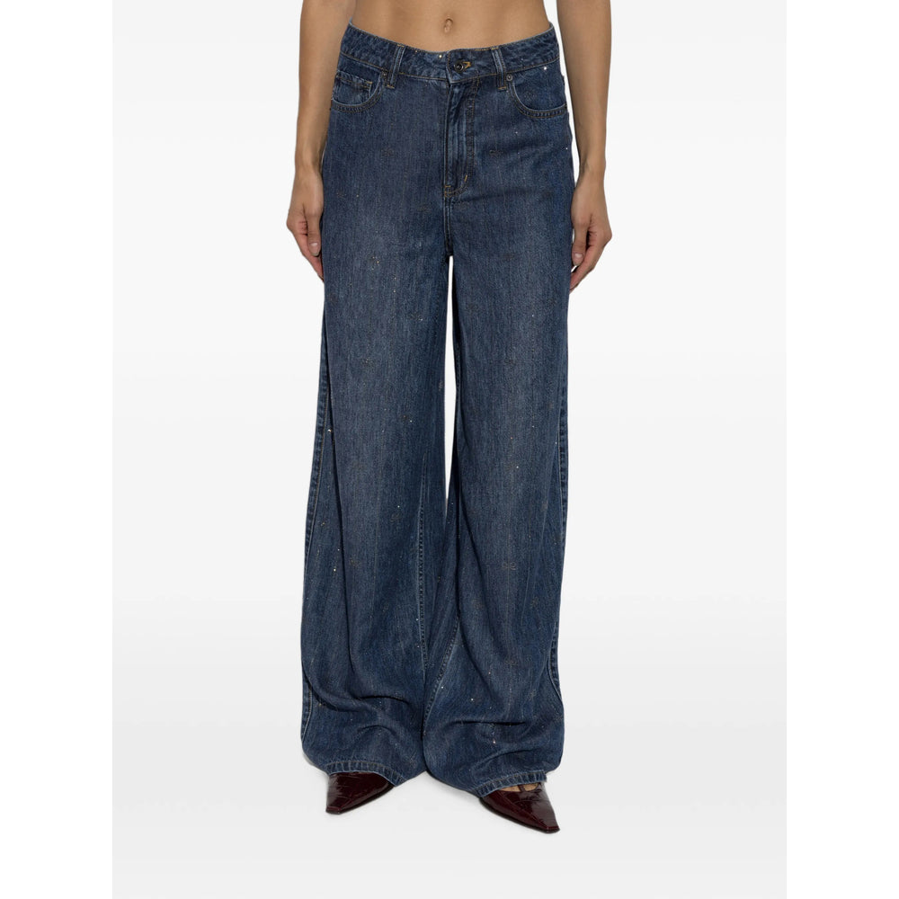 Self-portrait Self-Portrait Blue Denim - Wide-Leg Jeans Women
