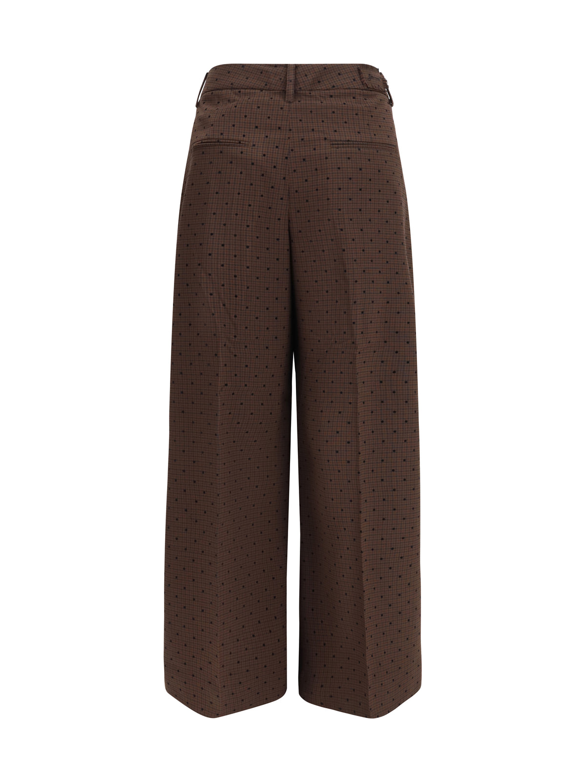 Ganni Women Flocked Plaid Crossover Pants