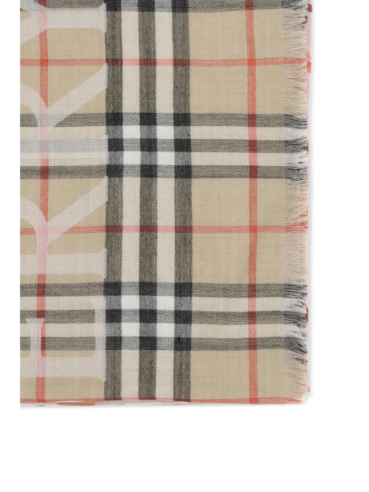 BURBERRY Burberry Men Wide Wool And Silk Check Scarf With Ekd