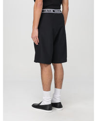 Versace Jeans Couture Tailored Shorts with Branded Waistband Men Black