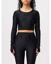 Versace Jeans Couture Embellished LongSleeve Crop Top Women Black Regular 6 (S) Black