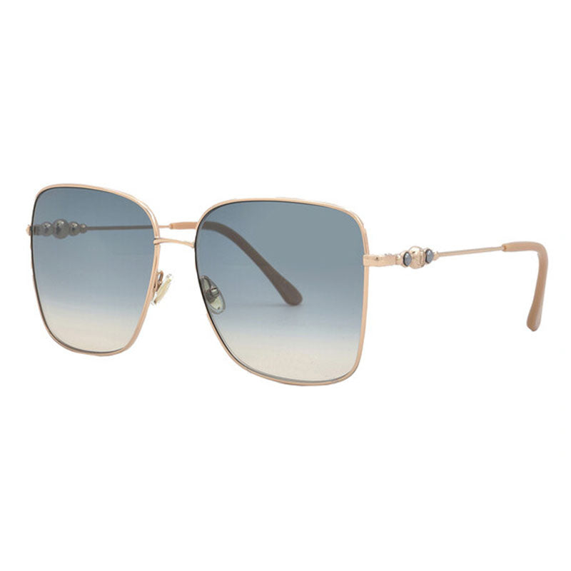 Jimmy Choo Sunglasses Rectangle Full Rim, Black Gold Frame and Grey Gradient Lens HESTER/S02M29O