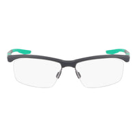 Nike Nike Eyeglasses Rectangle Semi Rim, Matte Dark Grey Frame and Clear Demo Lens Lens NIKE7402034