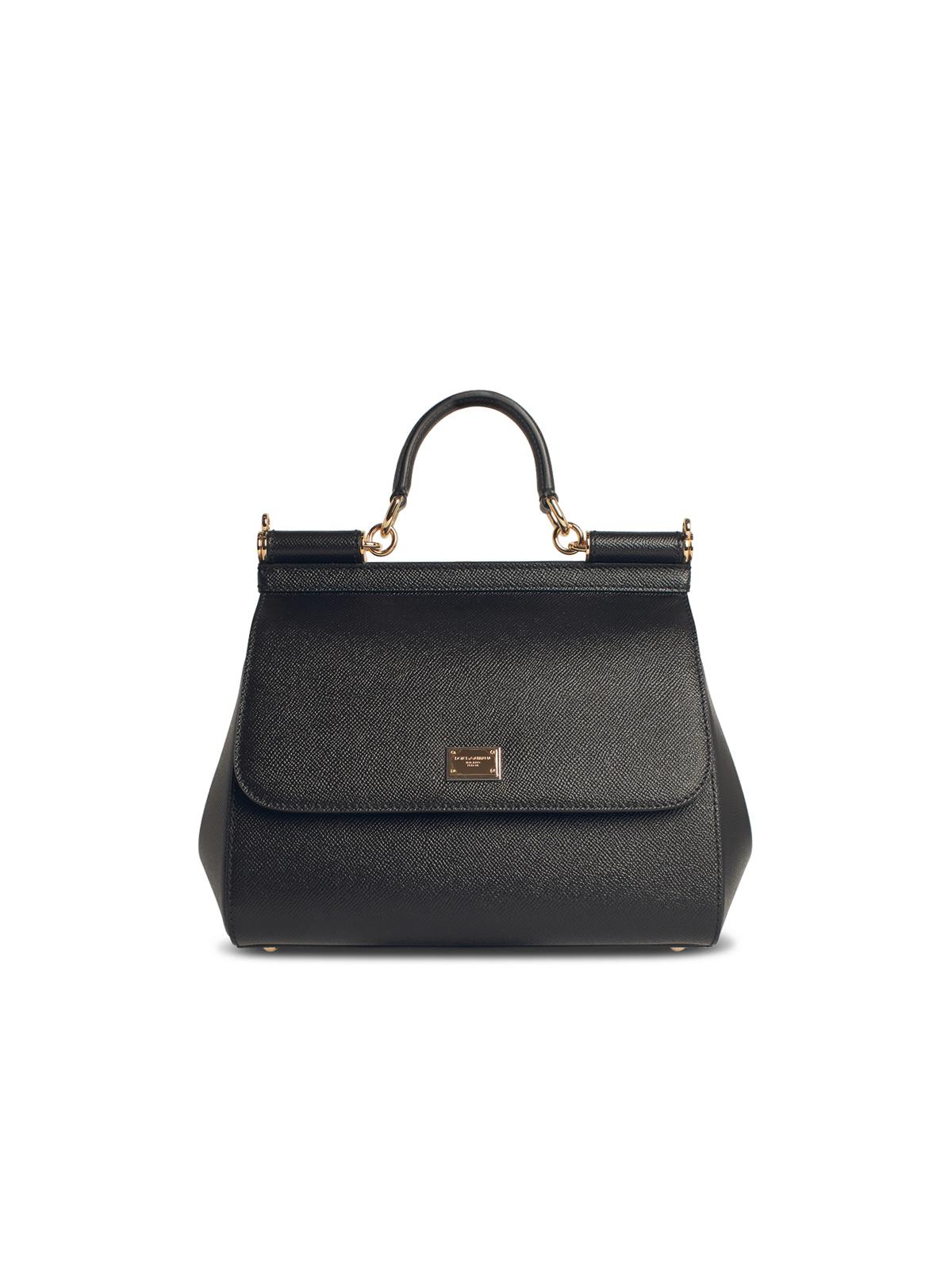 Dolce & Gabbana Large 'Sicily' Black Leather Bag Women