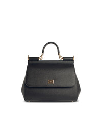 Dolce & Gabbana Large 'Sicily' Black Leather Bag Women