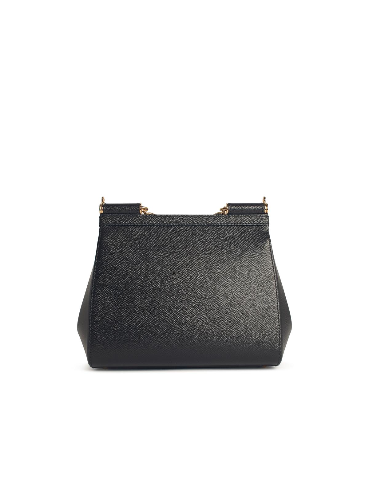 Dolce & Gabbana Large 'Sicily' Black Leather Bag Women