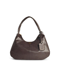 GANNI Ganni 'Bou Croco Xxl' Brown Recycled Leather Blend Bag Women