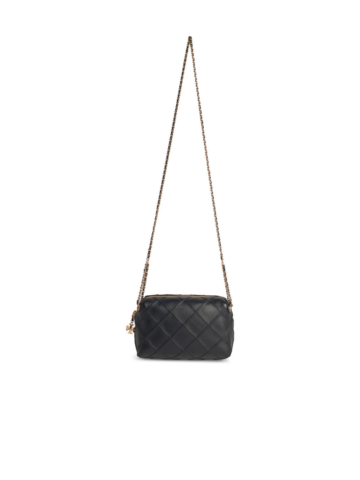 TORY BURCH Tory Burch 'Fleming' Mini Black Leather Crossbody Bag Women