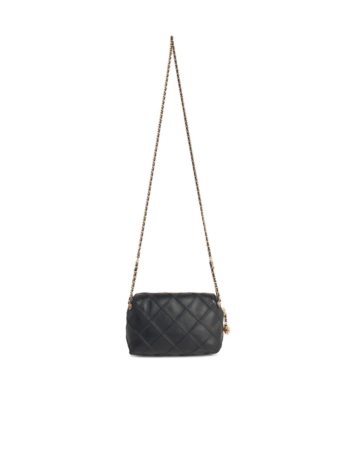 TORY BURCH Tory Burch 'Fleming' Mini Black Leather Crossbody Bag Women
