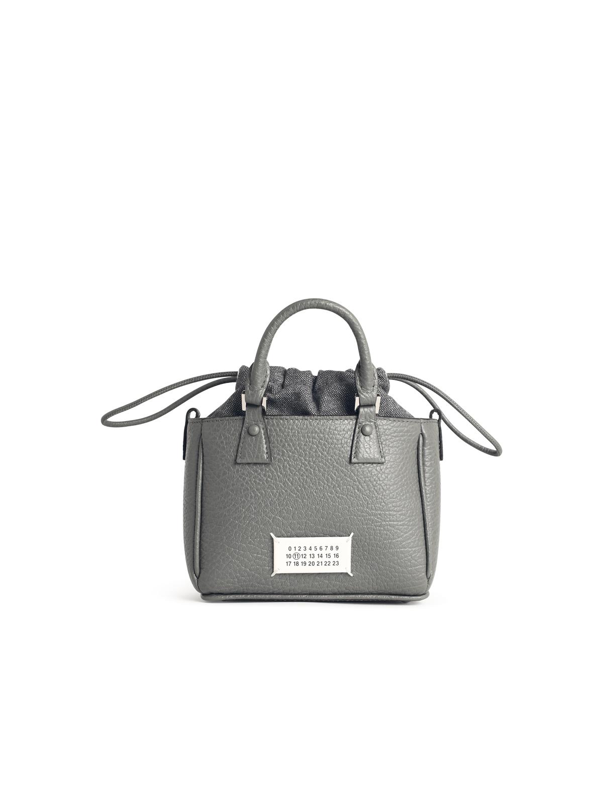 Maison Margiela '5Ac Tote Horizontal' Pebble Grey Leather Bag Women