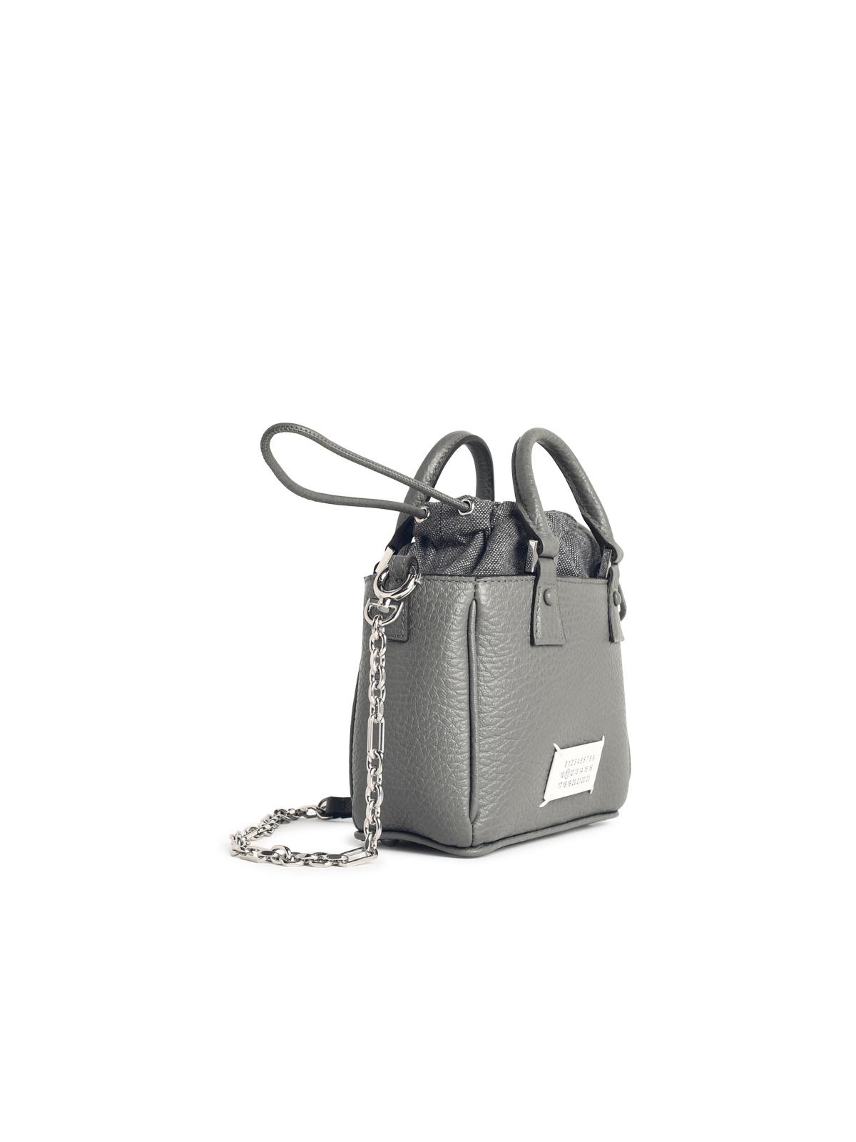 Maison Margiela '5Ac Tote Horizontal' Pebble Grey Leather Bag Women