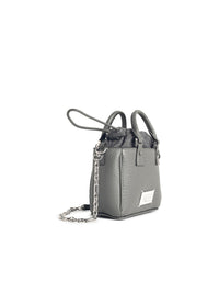 Maison Margiela '5Ac Tote Horizontal' Pebble Grey Leather Bag Women