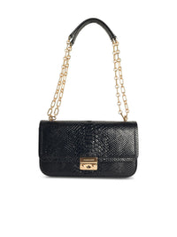 MICHAEL MICHAEL KORS Michael Michael Kors Tribeca' Black Snake Print Leather Shoulder Bag Women