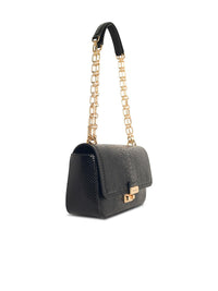 MICHAEL MICHAEL KORS Michael Michael Kors Tribeca' Black Snake Print Leather Shoulder Bag Women