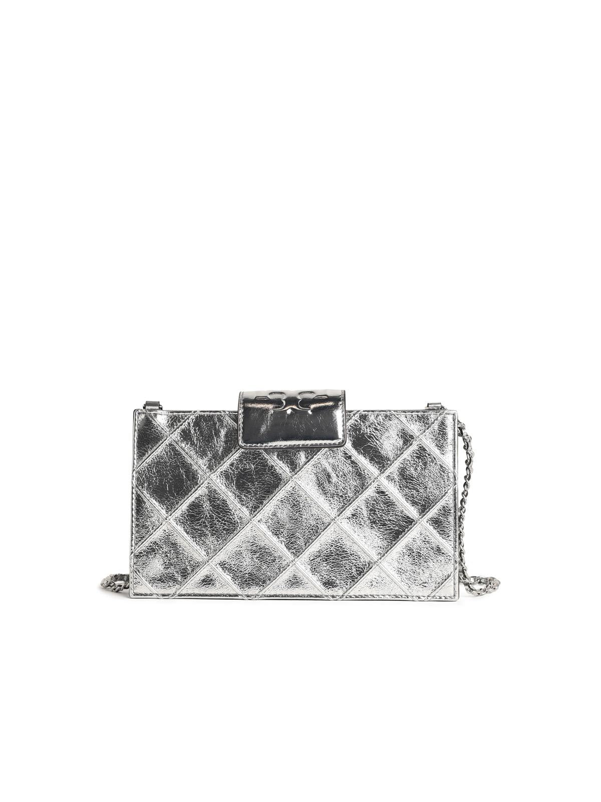 TORY BURCH Tory Burch Silver Leather Crossbody Bag Women