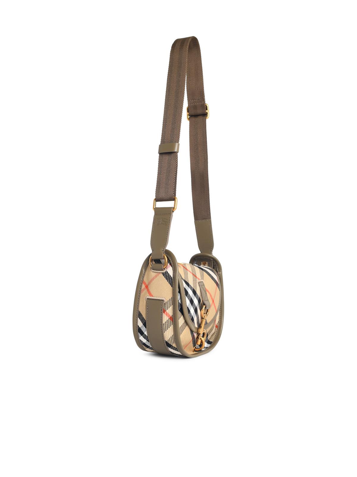 BURBERRY Burberry 'B Clip' Mini Messenger Bag In Beige Sand Cotton Blend Women