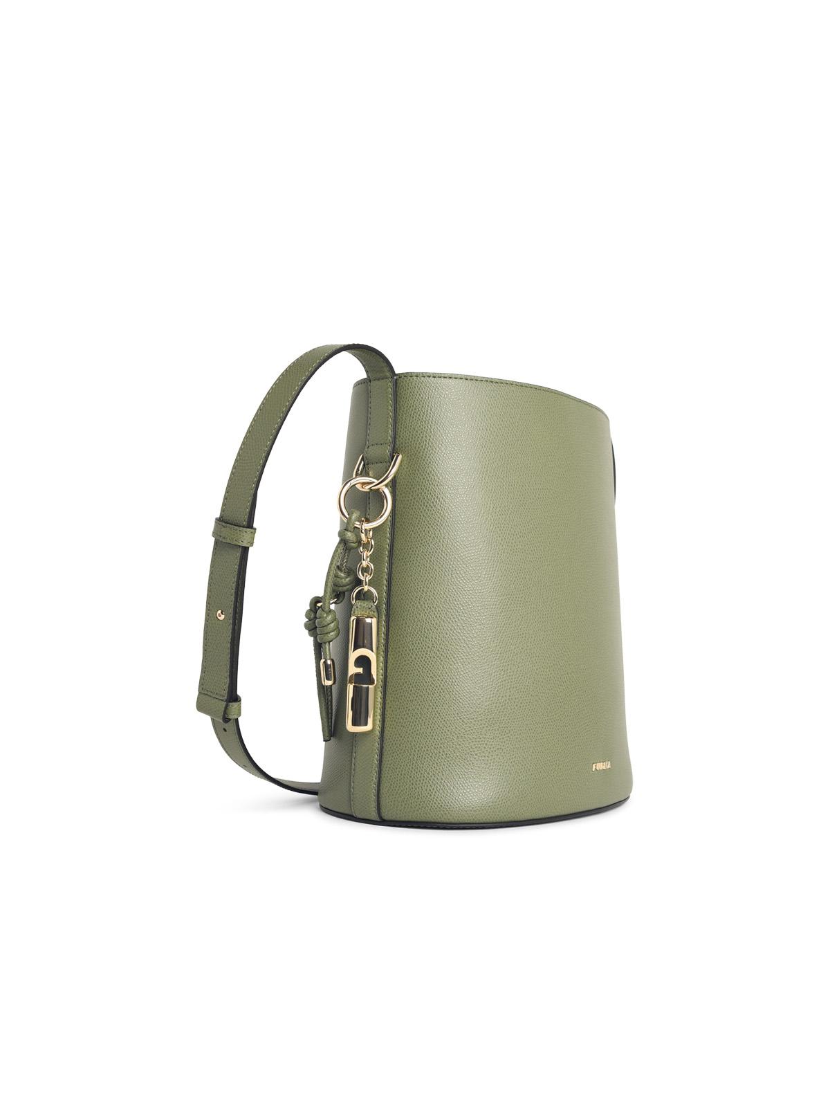 FURLA Furla Roxie' Bucket Bag In Green Leather Women