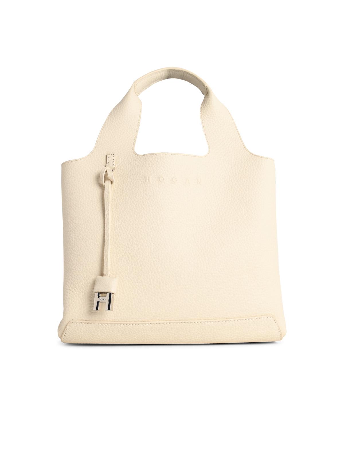 HOGAN Hogan Ivory Leather Shopping Bag Women