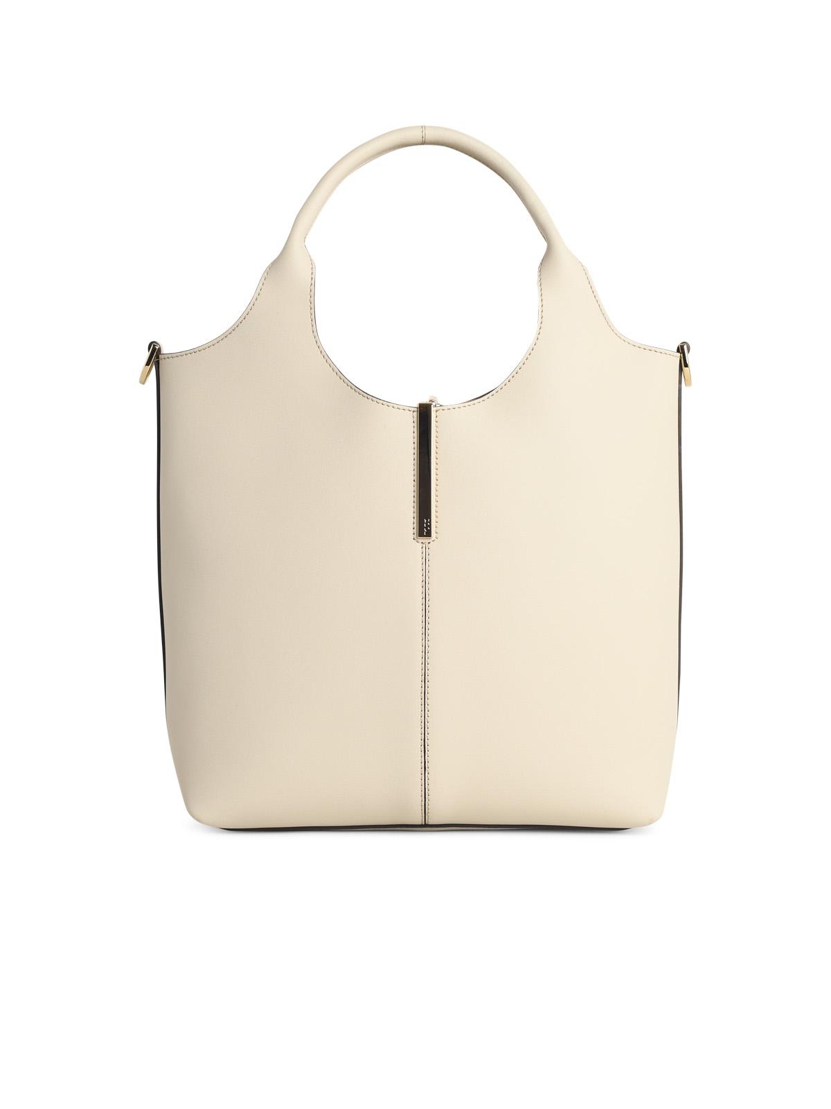 Tod's Small 'Shopping Tote' Cream Leather Bag Women